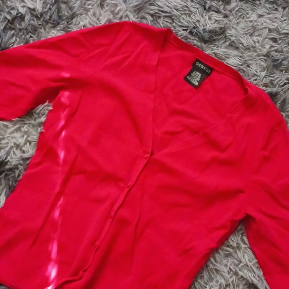 Bright Red button up Cardigan